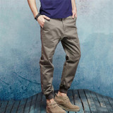2017 New Design Casual Men Pants Cotton Slim Pant Straight Trousers Fashion Hip hop Solid five color mens Pants Men Plus Size 38