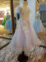 2017 New Design Ball Gown Flower Girl Dresses with Lace Appliques Beaded Girls Pageant Gown First Communion Dresses For Girls
