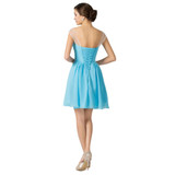 2017 New Design A-line Short Dresses Scoop Neck Cocktail Party dress Lace-up Veatidos de Festa Abito Cocktail Dress Blue 7536