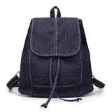 2017 New Denim Canvas Women Backpack Drawstring School Bags For Teenagers Girls Small Backpack Female Rucksack Mochilas Feminina
