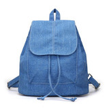 2017 New Denim Canvas Women Backpack Drawstring School Bags For Teenagers Girls Small Backpack Female Rucksack Mochilas Feminina