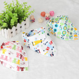 2017 New Cute Baby Bandana Bibs Cartoon Animal Print 100% Cotton Newborn Infant Girls Boys Toddler Triangle Scarf
