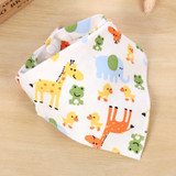 2017 New Cute Baby Bandana Bibs Cartoon Animal Print 100% Cotton Newborn Infant Girls Boys Toddler Triangle Scarf