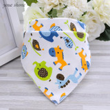 2017 New Cute Baby Bandana Bibs Cartoon Animal Print 100% Cotton Newborn Infant Girls Boys Toddler Triangle Scarf