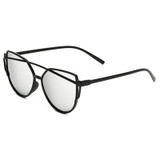 2017 New Cat Eye Sunglasses Women Brand Designer Fashion Twin-Beams Rose Gold Mirror Cateye Sun Glasses For Female UV400 uv