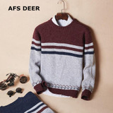 Mens sweaters 2017 Winter Autumn Brand Male New Cotton Slim Fit Thick Round Neck Wool Sweater Jumpers Pullover Sweater Men
