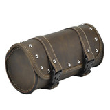 Vintage motorcycle saddle bags leather brown black motorbike tail bag