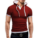 Men & Women Elastic T Shirt Fashion Hooded Sling Short Sleeve T Shirts 2016 Summer Male Casual T-Shirt Slim Tshirt 5XL,UMA191