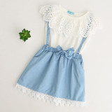 Melario Girls Dress 2018 New White Princess Belt Denim Dress Sleeveless Cotton Summer Children Dress Baby Girls Clothes 2-7Years