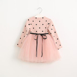 Melario Girls Dress 2018 Fashion New Winter Girls Dresses Long-sleeve Dot Mesh Design Kids Princess Dress Children Girls Clothes