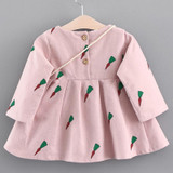 Melario Baby Dresses 2017 New Spring Autumn Baby Girls Clothes Carrot Printing Girls Party Dress Princess Dress Newborn Dress