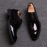 MEIL 2017 Men Dress Wedding Shoes Shadow Patent Leather Luxury Fashion Groom Party Shoes Men Oxford Shoes Male Casual Flat