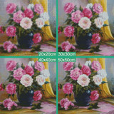 Meian,Full,Diamond Embroidery,Flower,Pink,5D,Diamond Painting,Cross Stitch,3D,Diamond Mosaic,Needlework,Crafts,Christmas,Gift