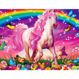 Megayouput 5D diy diamond painting Cross Stitch kits 3d Diamond Embroidery mosaic pattern Rainbow Horse picture home decor gift