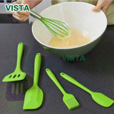 Cooking tool sets 5PCS Non-toxic cooking baking kitchen tools utensils silicone shovel spoon scraper brush spade whisk turner