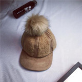 COOK Winter Baseball Cap Women With Lamb Fur Ball Warm Winter Hats For Women Pompom Pom Pom Snapback Bone Female Windproof 2017