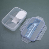 Conveninet Modern Ecofriendly Outdoor Portable Microwave Lunch Box with Soup Bowl Chopsticks Spoon Food Containers 1000mL