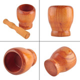 Convenient Wooden Mortar And Pestle Set Garlic Ginger Spice Mixing Grinding Bowl Food Mills Kitchen Accessories Tool Hand Tools