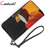 CONTACT'S Women wallet genuine leather wallet female coin purse card holder Women's wallets and wallets Organizer money purses