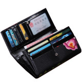 CONTACT'S Women wallet Genuine Leather Wallet Female Purse Printing Flowers designer Clutches Phone coins Card Holder Money Bag