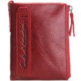 CONTACT'S women wallet Genuine Leather Men Wallet Purse Female Card Holder Small Clutch bags wallet coin Purse Money Bag Red