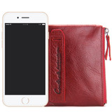 CONTACT'S women wallet Genuine Leather Men Wallet Purse Female Card Holder Small Clutch bags wallet coin Purse Money Bag Red