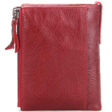 CONTACT'S women wallet Genuine Leather Men Wallet Purse Female Card Holder Small Clutch bags wallet coin Purse Money Bag Red