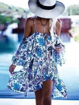 Condole Belted Hollow Bohemia Dress