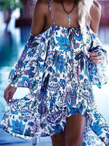 Condole Belted Hollow Bohemia Dress