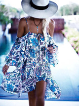 Condole Belted Hollow Bohemia Dress