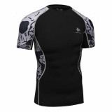 Compression Shirts 3d Print Style Short Sleeve Multiuse MMA Crossfit Tops Budybuilding Weightlifting Shirts Men Quick Dry Shirt