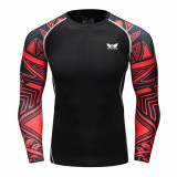 Compression Shirt Men's Base Tshirts Tight-Fitting Second Skin Technical Printing Long Sleeve Bodybuilding Tops