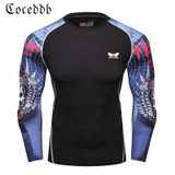 Compression Shirt Men's Base Tshirts Tight-Fitting Second Skin Technical Printing Long Sleeve Bodybuilding Tops