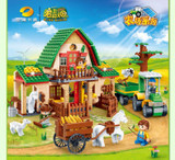 Compatible With Lego 541 Pcs Happy Farm Building Block Toys 8579 Farmer Block Educational Toys Banbao Building DIY Bricks 7637