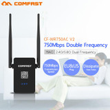 Comfast  CF-WR750AC V2 Dual Band 750Mbps Wifi Repeater Roteador 802.11AC Wireless Router 2.4+5.8GHz Wi fi Signa Extend Amplifier