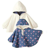 2016 Baby Cloak Two-sided wear Reversible baby children's cape outerwear jacket clothing coat velvet Xmas baby hoodie romper