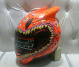 Green motorcycle helmet big mouth terrorist eyes funny gift helmets super alien