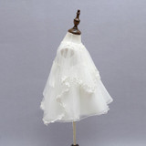 2015 Newborn Baby Christening Gown Infant Girl's White Princess Lace Baptism Dress Toddler Baby Girl Chiffon Dresses 3pcs/set