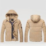 2015 Men's Solid Thick Hooded Winter Coat Slim British Tide Thick Winter Hooded Down Jacket Coat Tide Male British Solid M-3XL