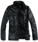 2015 Men genuine leather jackets with four patch pockets Classic M65 Army jacket Plus size casual leather coats for male xxxxxxl