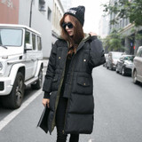 Hoodies Black Big Plus Size Outwear Thick Warm Parka Oversize Fur Duck Down Winter Coat Women Retro