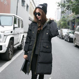 Hoodies Black Big Plus Size Outwear Thick Warm Parka Oversize Fur Duck Down Winter Coat Women Retro