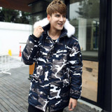 Hooded fur Winter Jacket Men Couple Warm Thicken Camouflage Coat Men Fashion Long Parka Men Military Padded Jacket Men Tide