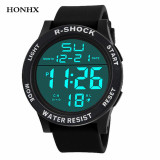 HONHX Fashion Waterproof Men's Watch Digital Stopwatch Date Rubber Sport Men Wrist Watch LED electronic Mens Clock Relogio Y25