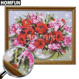 HOMFUN Full Square/Round Drill 5D DIY Diamond Painting "Kitchen Flower" 3D Embroidery Cross Stitch Mosaic Rhinestone Home Decor