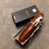 HOMESTIA Premium Wood Corkscrew Wine Opener Bottle Opener Beer Opener and Foil Cutter w/Leather Case and Gift package