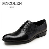 MYCOLEN Men Shoes 2017 New Embossed Leather Oxford Shoes Fashion Gentleman Genuine Leather Wedding Dress Business Brand Men Shoe