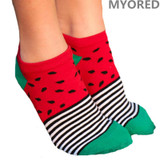 MYORED 5pairs/1 Lot women cartoon cotton sock slippers female lady girls candy colored fruit watermelon ankle sock invisible