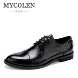 MYCOLEN Luxury Brand Fashion Vintage Retro Handmade Mens Oxford Shoes Business Office Dress Shoes Genuine Leather Male Shoe