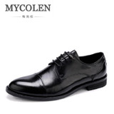 MYCOLEN Luxury Brand Fashion Vintage Retro Handmade Mens Oxford Shoes Business Office Dress Shoes Genuine Leather Male Shoe
